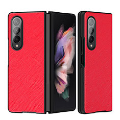 Custodia Lusso Pelle e Plastica Opaca Cover L06 per Samsung Galaxy Z Fold3 5G Rosso