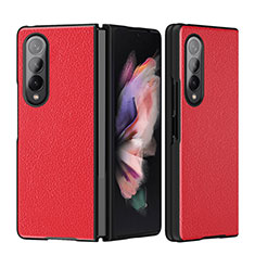 Custodia Lusso Pelle e Plastica Opaca Cover L08 per Samsung Galaxy Z Fold3 5G Rosso