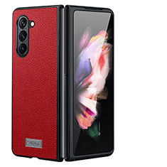 Custodia Lusso Pelle e Plastica Opaca Cover LD3 per Samsung Galaxy Z Fold5 5G Rosso