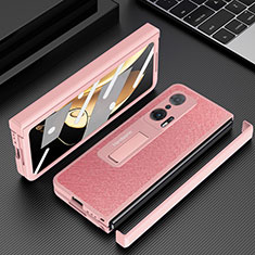 Custodia Lusso Pelle e Plastica Opaca Cover per Huawei Honor Magic V 5G Oro Rosa