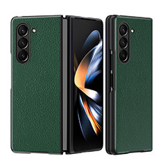 Custodia Lusso Pelle e Plastica Opaca Cover QH1 per Samsung Galaxy Z Fold5 5G Verde