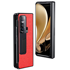 Custodia Lusso Pelle e Plastica Opaca Cover S01 per Huawei Honor Magic V 5G Rosso