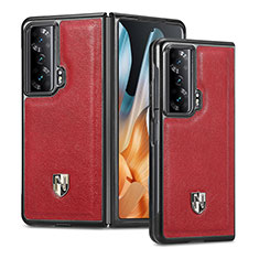 Custodia Lusso Pelle e Plastica Opaca Cover S04D per Huawei Honor Magic Vs 5G Rosso