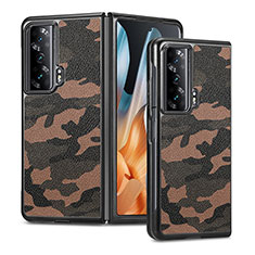 Custodia Lusso Pelle e Plastica Opaca Cover S06D per Huawei Honor Magic Vs 5G Marrone