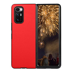 Custodia Lusso Pelle e Plastica Opaca Cover S08 per Xiaomi Mix Fold 5G Rosso