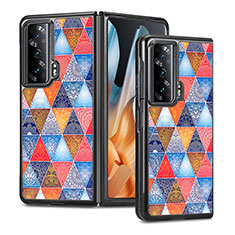 Custodia Lusso Pelle e Plastica Opaca Cover S08D per Huawei Honor Magic Vs 5G Marrone