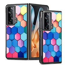 Custodia Lusso Pelle e Plastica Opaca Cover S08D per Huawei Honor Magic Vs Ultimate 5G Colorato