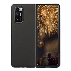 Custodia Lusso Pelle e Plastica Opaca Cover S10 per Xiaomi Mix Fold 5G Nero