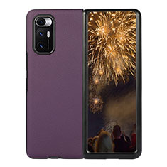 Custodia Lusso Pelle e Plastica Opaca Cover S10 per Xiaomi Mix Fold 5G Viola