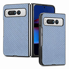 Custodia Lusso Pelle e Plastica Opaca Cover SD1 per Google Pixel Fold 5G Blu