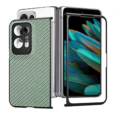 Custodia Lusso Pelle e Plastica Opaca Cover SD2 per Oppo Find N2 5G Verde