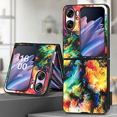 Custodia Lusso Pelle e Plastica Opaca Cover SD7 per Oppo Find N2 Flip 5G Multicolore