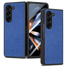 Custodia Lusso Pelle e Plastica Opaca Cover SD9 per Samsung Galaxy Z Fold5 5G Blu