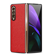 Custodia Lusso Pelle e Plastica Opaca Cover Z01 per Samsung Galaxy Z Fold4 5G Rosso