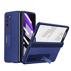Custodia Lusso Pelle e Plastica Opaca Cover Z06 per Samsung Galaxy Z Fold2 5G Blu