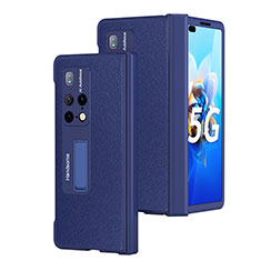 Custodia Lusso Pelle e Plastica Opaca Cover ZL13 per Huawei Mate X2 Blu