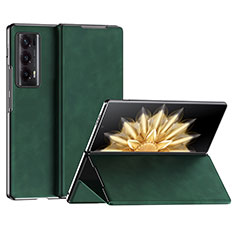 Custodia Lusso Pelle e Plastica Opaca Cover ZL2 per Huawei Honor Magic V2 5G Verde