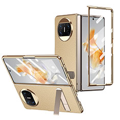 Custodia Lusso Pelle e Plastica Opaca Cover ZL2 per Huawei Mate X5 Oro