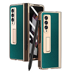 Custodia Lusso Pelle e Plastica Opaca Cover ZL5 per Samsung Galaxy Z Fold3 5G Verde