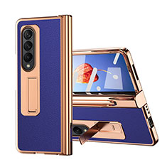 Custodia Lusso Pelle e Plastica Opaca Cover ZL6 per Samsung Galaxy Z Fold3 5G Blu