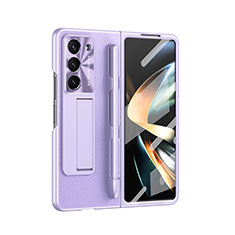 Custodia Lusso Pelle e Plastica Opaca Cover ZL6 per Samsung Galaxy Z Fold5 5G Viola