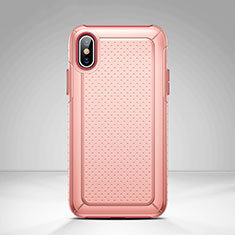 Custodia Plastica e Silicone Perforato per Apple iPhone Xs Max Rosa