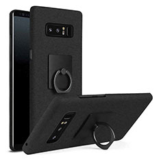 Custodia Plastica Rigida Cover Opaca con Anello Supporto A01 per Samsung Galaxy Note 8 Nero