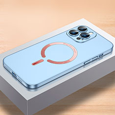 Custodia Plastica Rigida Cover Opaca con Mag-Safe Magnetic QC1 per Apple iPhone 15 Pro Max Cielo Blu