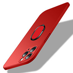 Custodia Plastica Rigida Cover Opaca con Magnetico Anello Supporto A01 per Apple iPhone 15 Pro Rosso