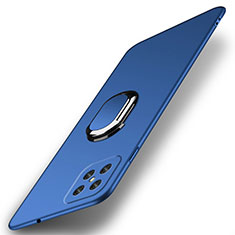 Custodia Plastica Rigida Cover Opaca con Magnetico Anello Supporto A01 per Oppo A92s 5G Blu