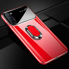 Custodia Plastica Rigida Cover Opaca con Magnetico Anello Supporto A01 per Oppo F15 Rosso