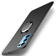 Custodia Plastica Rigida Cover Opaca con Magnetico Anello Supporto A01 per Oppo Find X3 Lite 5G Nero