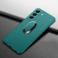 Custodia Plastica Rigida Cover Opaca con Magnetico Anello Supporto A01 per Samsung Galaxy S25 Plus 5G Verde