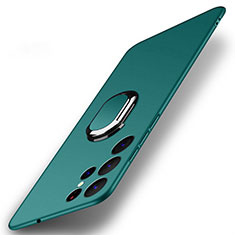 Custodia Plastica Rigida Cover Opaca con Magnetico Anello Supporto A01 per Samsung Galaxy S25 Ultra 5G Verde