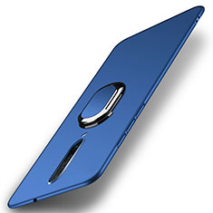Custodia Plastica Rigida Cover Opaca con Magnetico Anello Supporto A01 per Xiaomi Redmi K30i 5G Blu