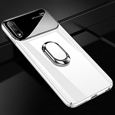 Custodia Plastica Rigida Cover Opaca con Magnetico Anello Supporto A02 per Huawei Y9 Prime (2019) Bianco