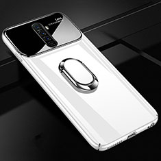 Custodia Plastica Rigida Cover Opaca con Magnetico Anello Supporto A02 per Realme X2 Pro Bianco