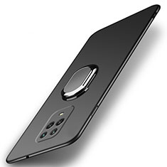 Custodia Plastica Rigida Cover Opaca con Magnetico Anello Supporto A02 per Xiaomi Redmi 10X 5G Nero