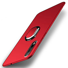 Custodia Plastica Rigida Cover Opaca con Magnetico Anello Supporto A04 per Huawei P Smart Z (2019) Rosso