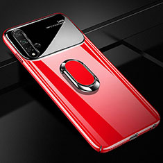 Custodia Plastica Rigida Cover Opaca con Magnetico Anello Supporto P01 per Huawei Nova 5 Pro Rosso