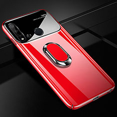 Custodia Plastica Rigida Cover Opaca con Magnetico Anello Supporto P01 per Huawei P20 Lite (2019) Rosso