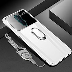 Custodia Plastica Rigida Cover Opaca con Magnetico Anello Supporto P01 per Oppo R17 Pro Bianco