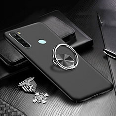 Custodia Plastica Rigida Cover Opaca con Magnetico Anello Supporto P01 per Xiaomi Redmi Note 8T Nero