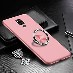 Custodia Plastica Rigida Cover Opaca con Magnetico Anello Supporto P02 per Huawei Mate 20 X 5G Oro Rosa