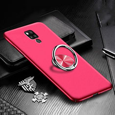 Custodia Plastica Rigida Cover Opaca con Magnetico Anello Supporto P02 per Huawei Mate 20 X 5G Rosa Caldo