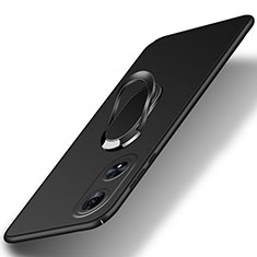 Custodia Plastica Rigida Cover Opaca con Magnetico Anello Supporto per Oppo A1 5G Nero