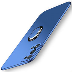 Custodia Plastica Rigida Cover Opaca con Magnetico Anello Supporto per Oppo Reno6 Pro 5G Blu