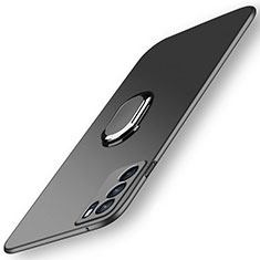 Custodia Plastica Rigida Cover Opaca con Magnetico Anello Supporto per Oppo Reno6 Pro 5G India Nero