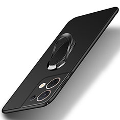 Custodia Plastica Rigida Cover Opaca con Magnetico Anello Supporto per Oppo Reno9 Pro+ Plus 5G Nero