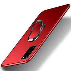 Custodia Plastica Rigida Cover Opaca con Magnetico Anello Supporto per Samsung Galaxy S20 FE 5G Rosso